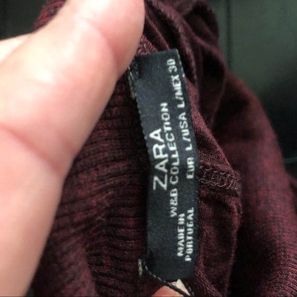 Zara W&B Collection maroon lightweight turtleneck knit top NWT Large - Picture 7 of 10